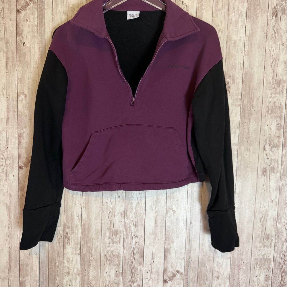 Outdoor Voices Pickup 1/4 Zip Black Kalamata Sweatshirt - Picture 4 of 6
